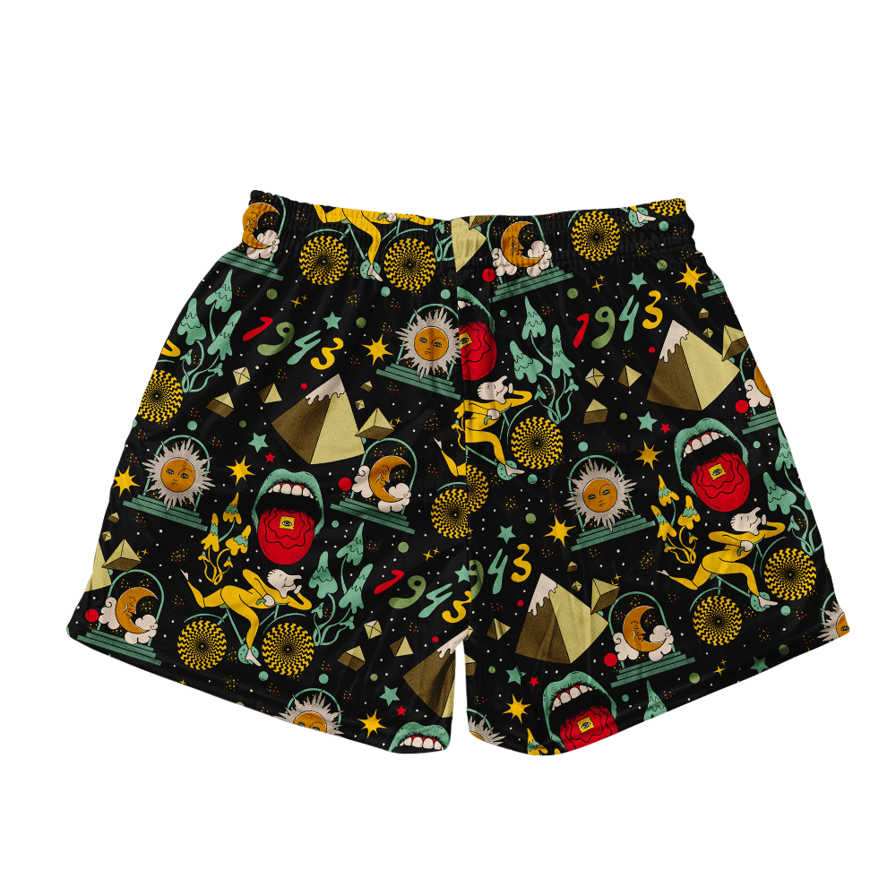Bicycle Day Pattern All Over Print Men's Mesh Shorts
