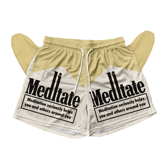 Meditate All Over Print Men's Mesh Shorts