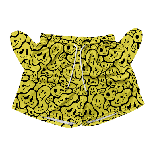 Trippy Smiley Faces All Over Print Men's Mesh Shorts
