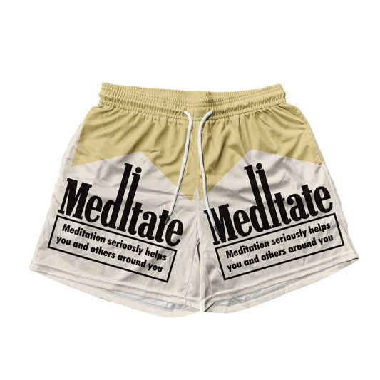 Meditate All Over Print Men's Mesh Shorts