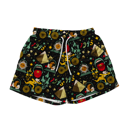 Bicycle Day Pattern All Over Print Men's Mesh Shorts