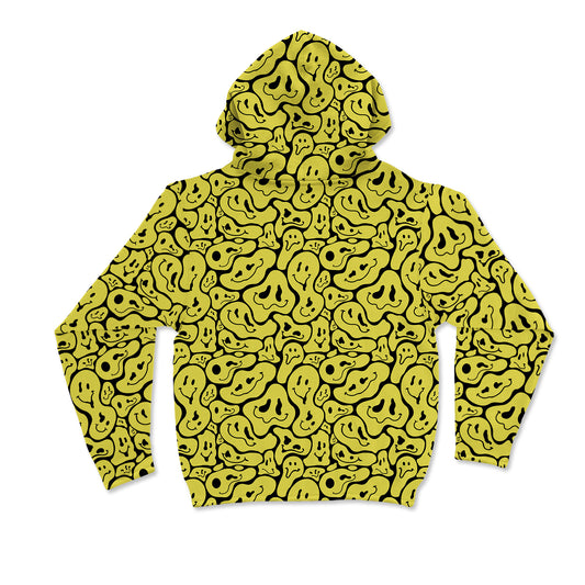 Trippy Smiley Faces All Over Print Mask Hoodie