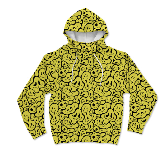 Trippy Smiley Faces All Over Print Mask Hoodie