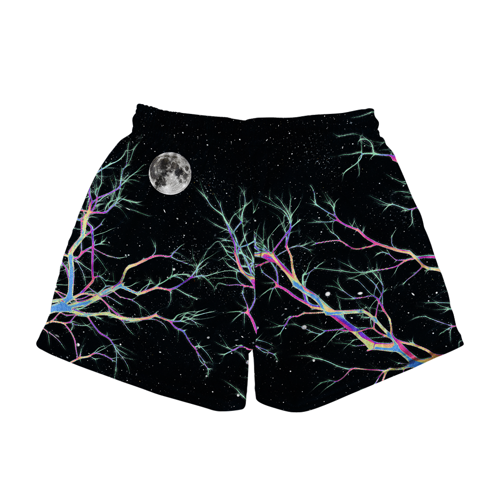 Psi~ Tree and Moon All Over Print Men's Mesh Shorts