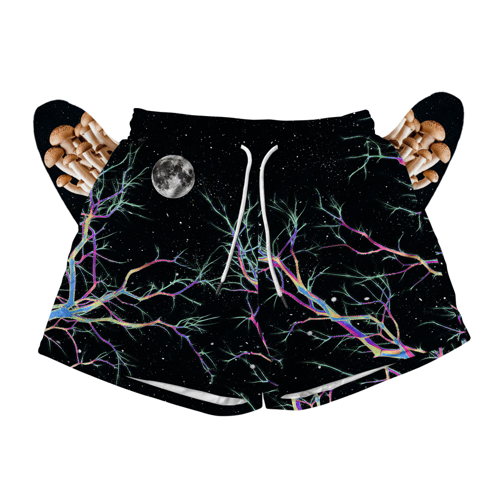 Psi~ Tree and Moon All Over Print Men's Mesh Shorts