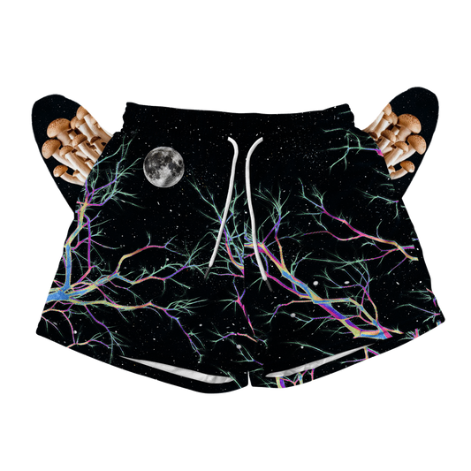 Psi~ Tree and Moon All Over Print Men's Mesh Shorts