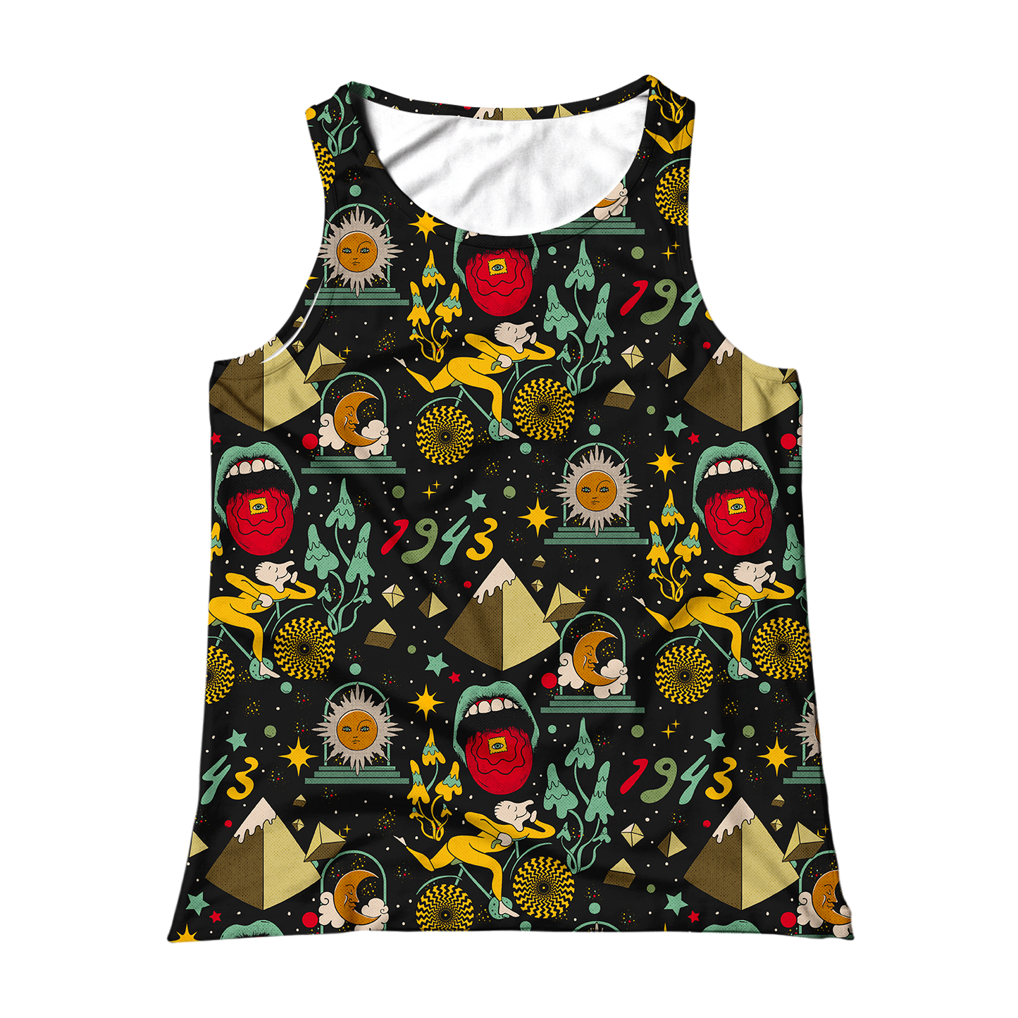 Bicycle Day Pattern All Over Print Unisex Tank Top