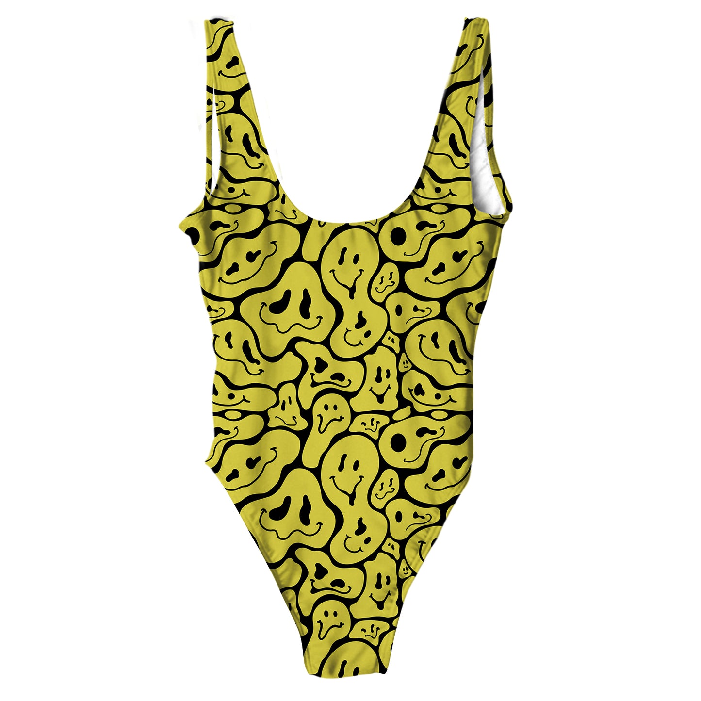 Trippy Smiley Faces All Over Print One-Piece Swimsuit