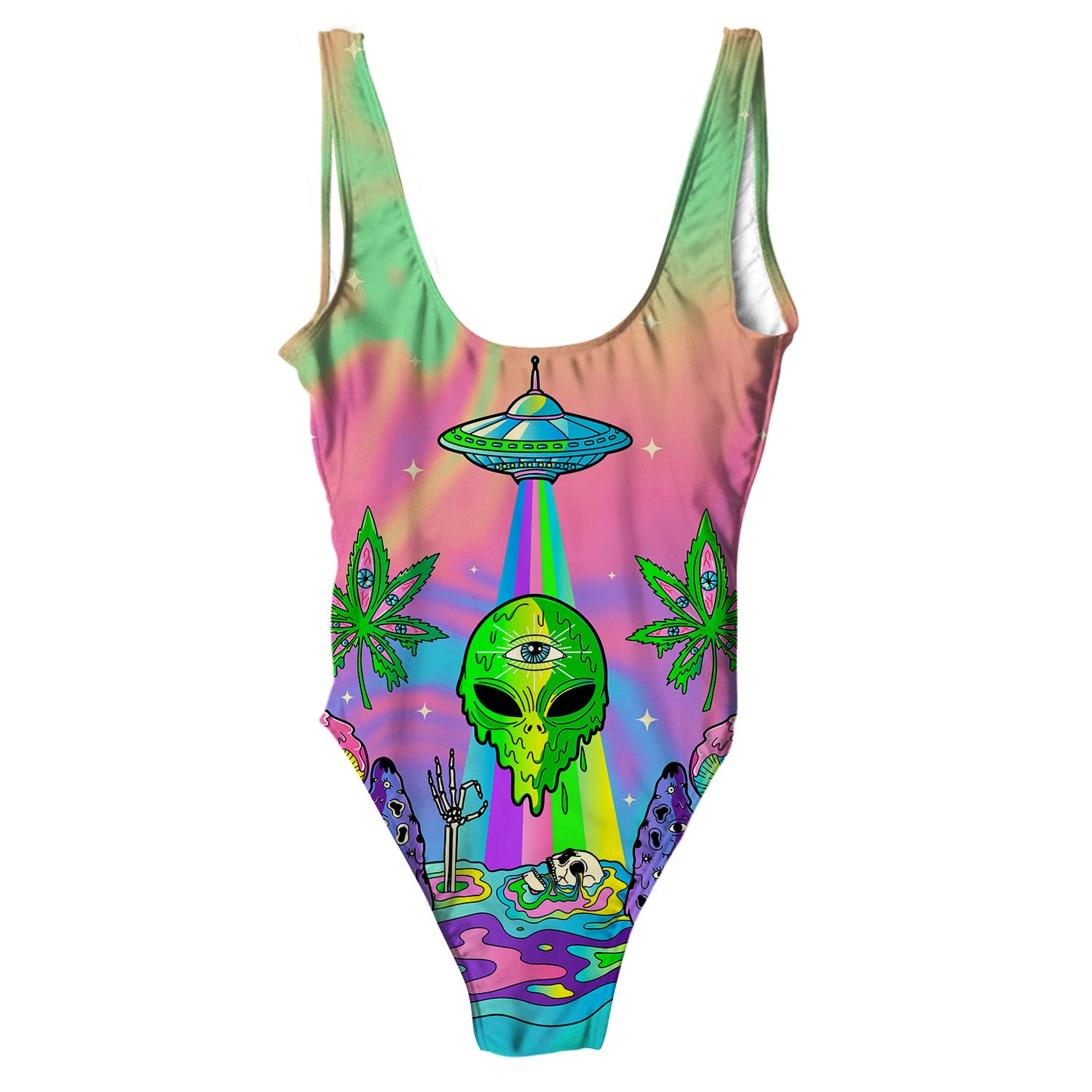 Psyc Trip All Over Print One-Piece Swimsuit