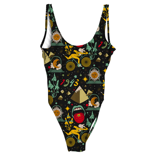 Bicycle Day Pattern All Over Print One-Piece Swimsuit