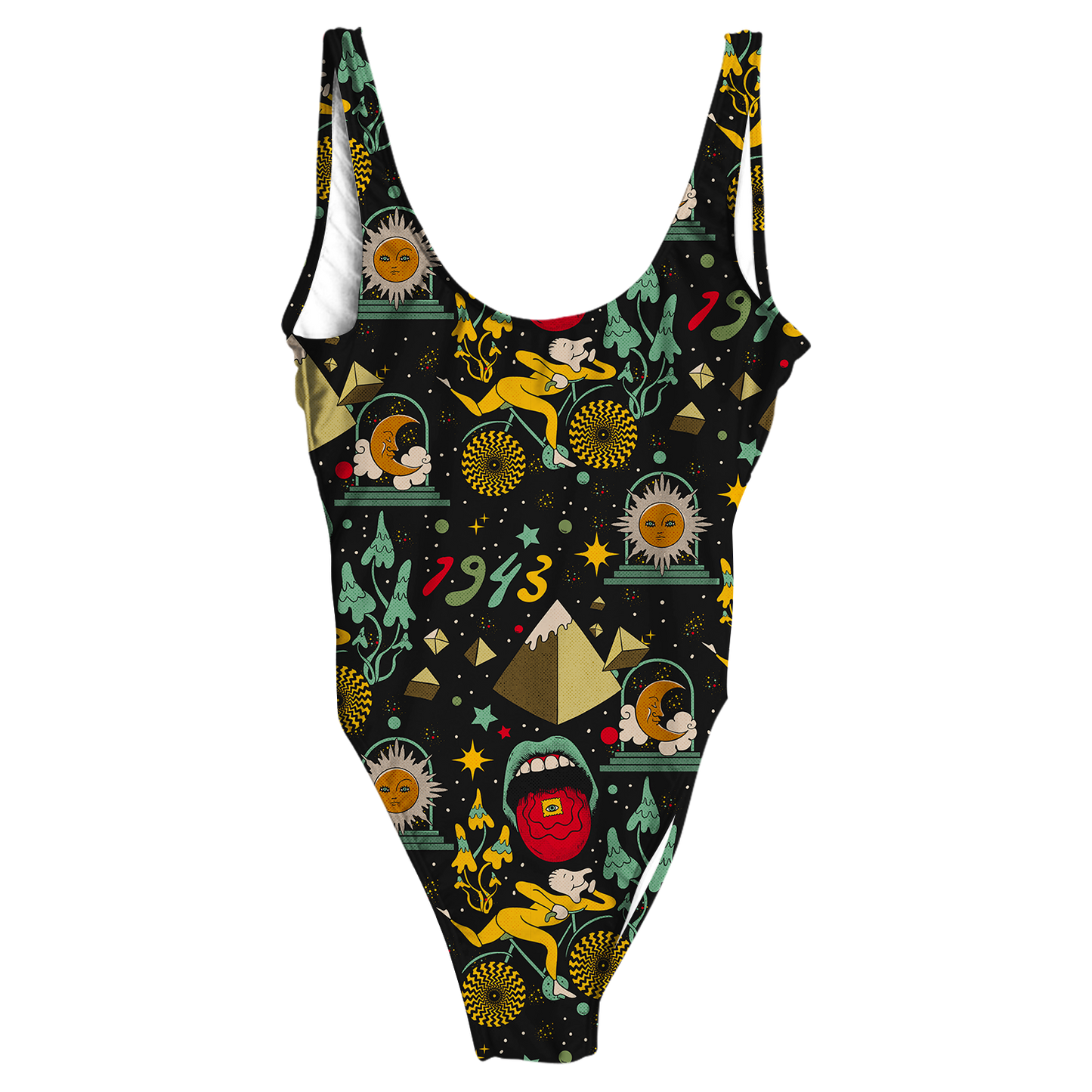 Bicycle Day Pattern All Over Print One-Piece Swimsuit