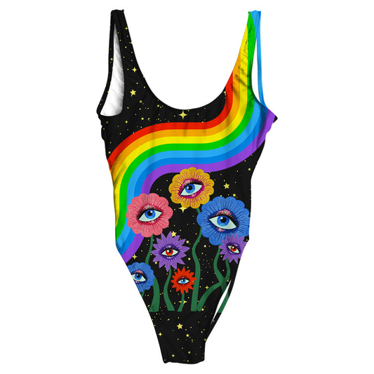 Rainbow Eyes All Over Print One-Piece Swimsuit