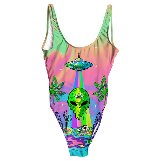 Psyc Trip All Over Print One-Piece Swimsuit