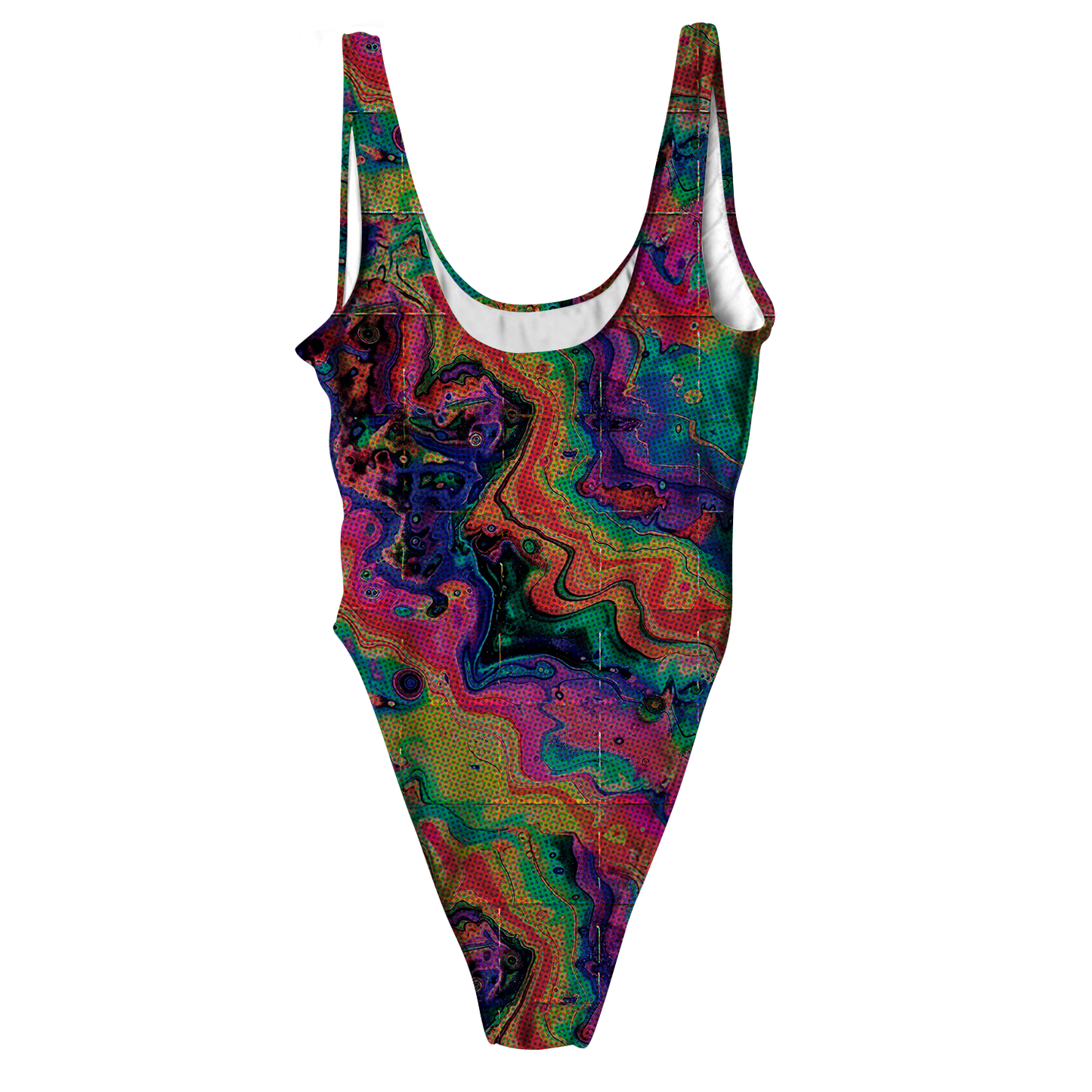 Acid Melt All Over Print High Waist Swimsuit