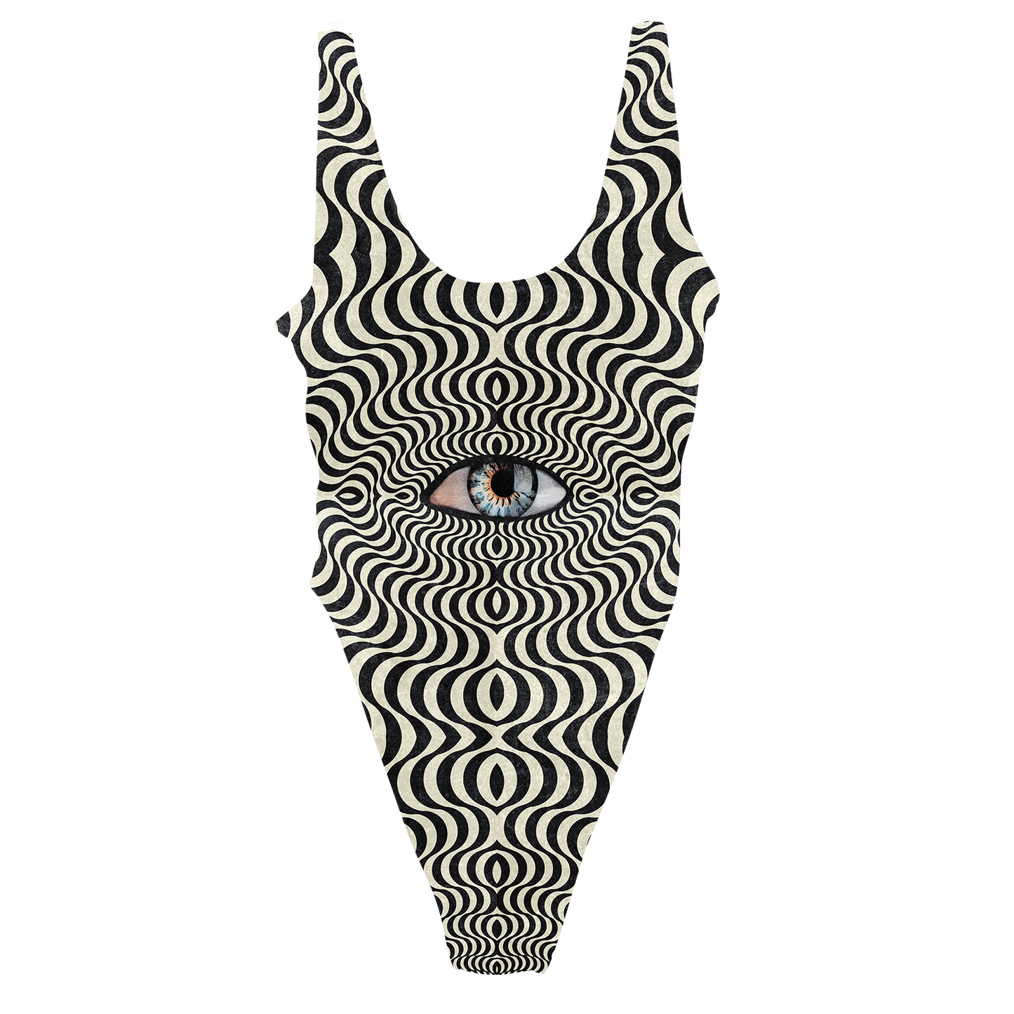 Hypnotic Eye All Over Print High Waist Swimsuit