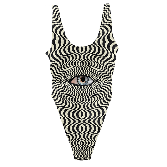 Hypnotic Eye All Over Print High Waist Swimsuit