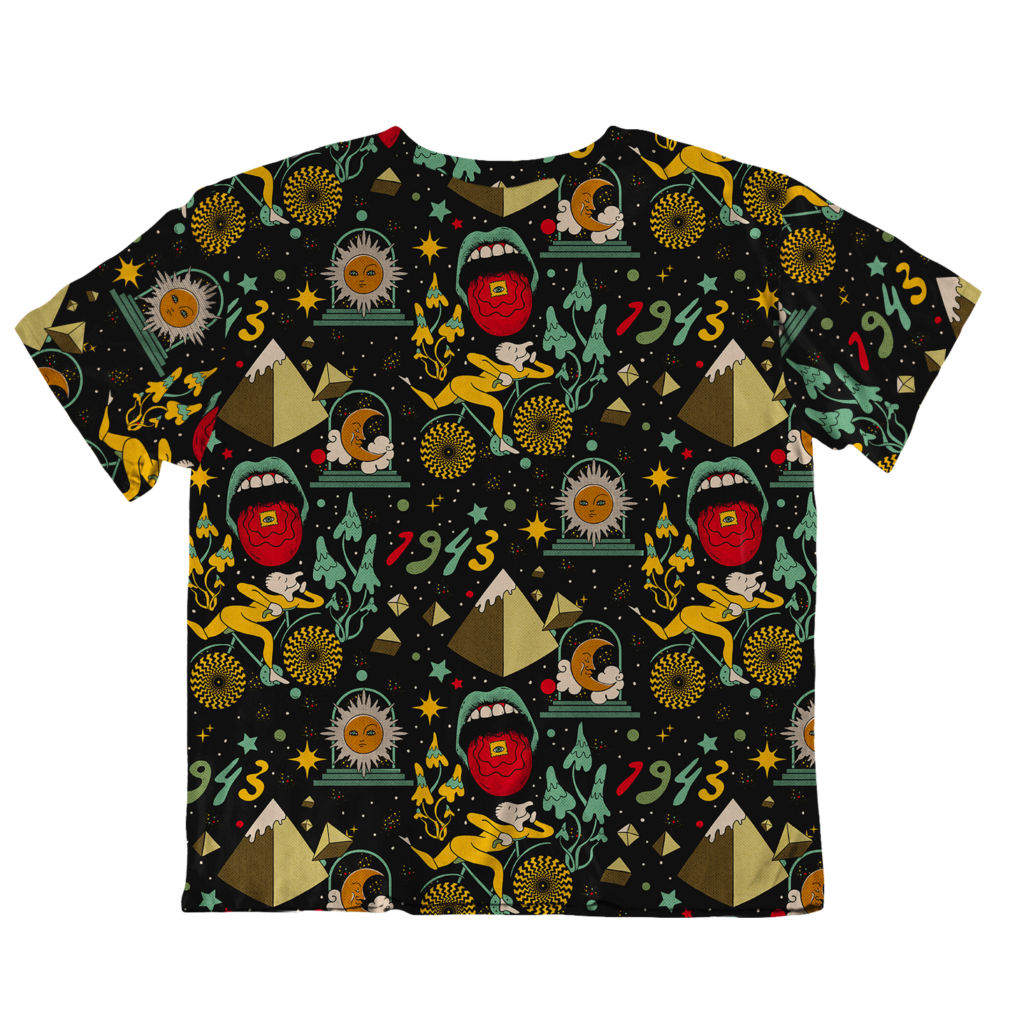 Bicycle Day Pattern All Over Print Oversized Tee