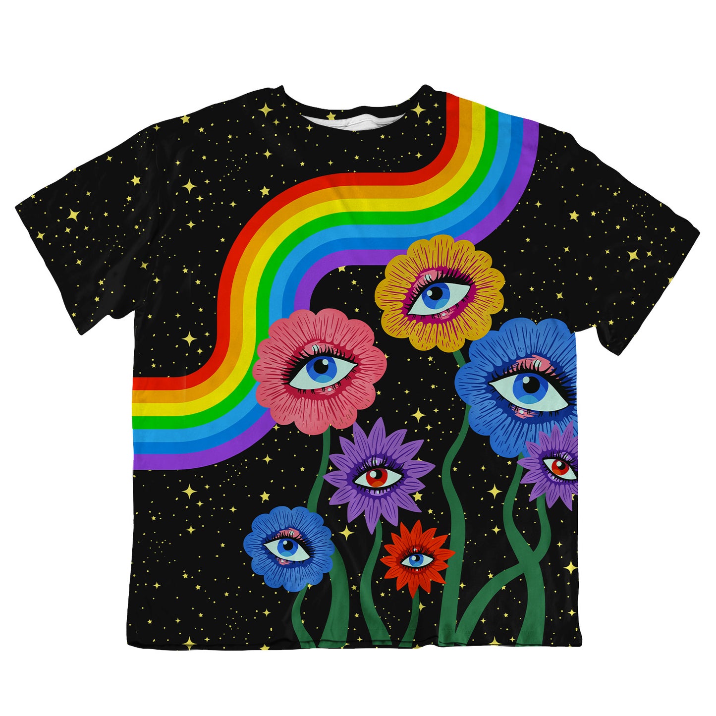 Rainbow Eyes All Over Print Oversized Tee