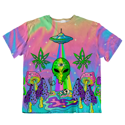 Psyc Trip All Over Print Oversized Tee