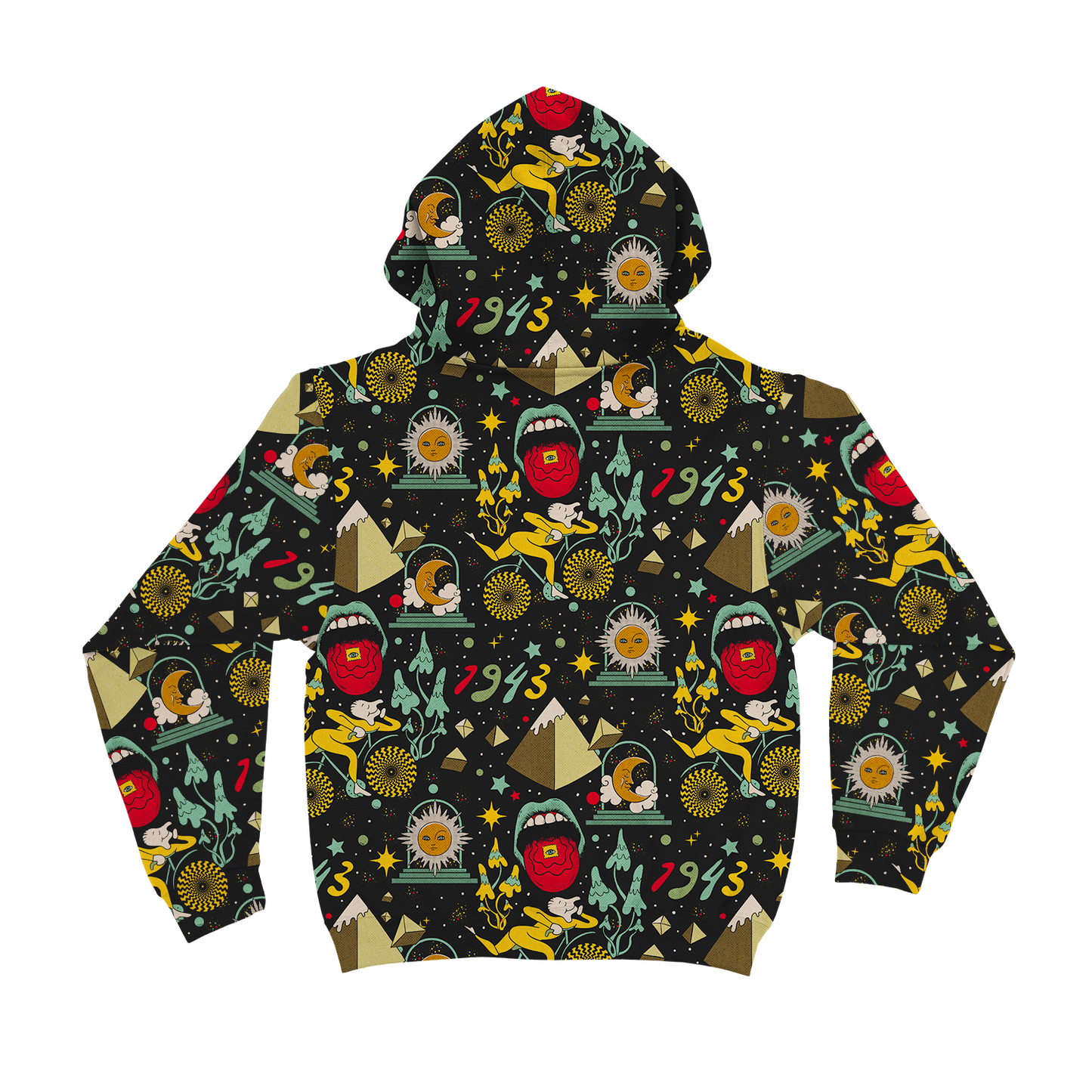 Bicycle Day Pattern All Over Print Unisex Hoodie