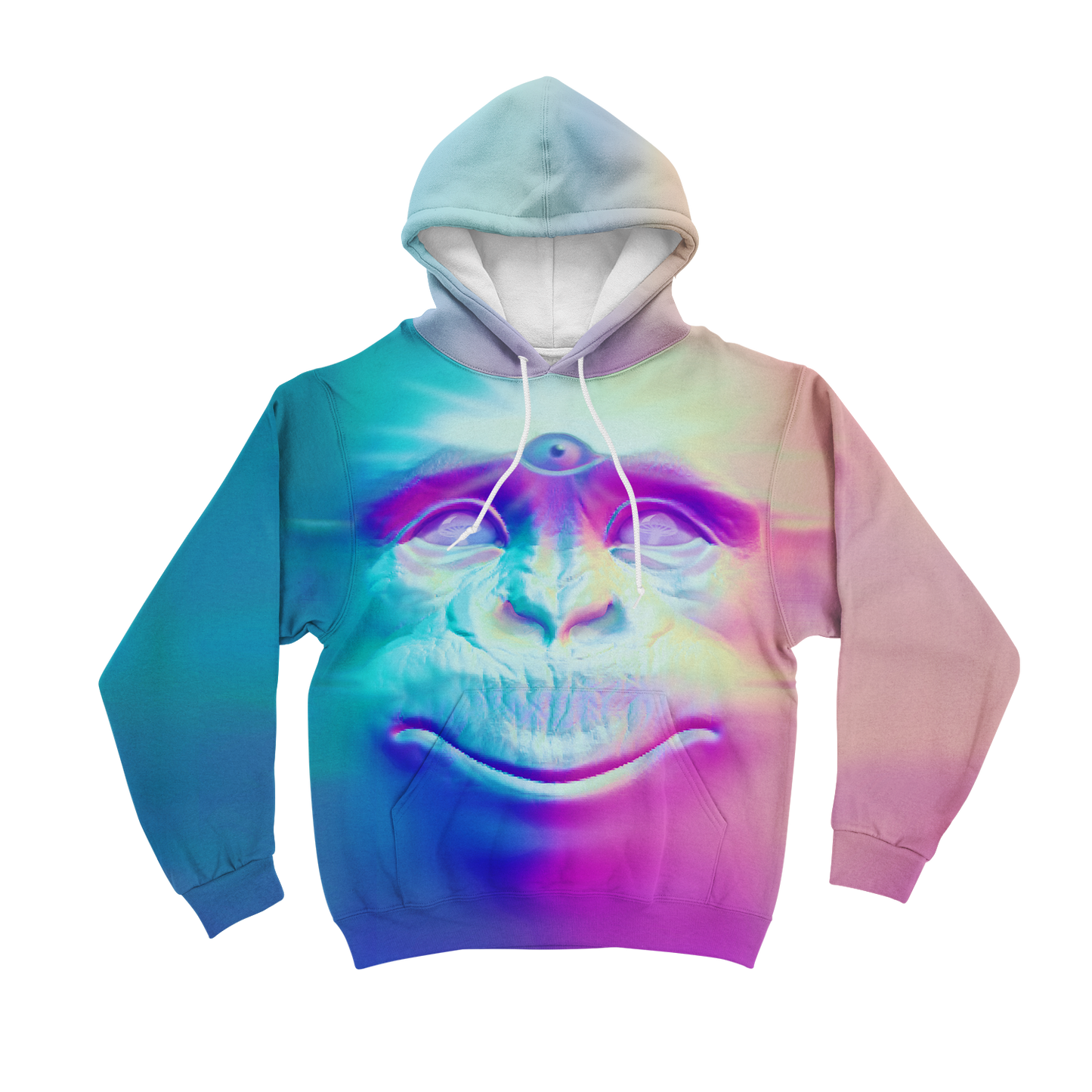 Neon Glowing Monkey All Over Print Unisex Hoodie