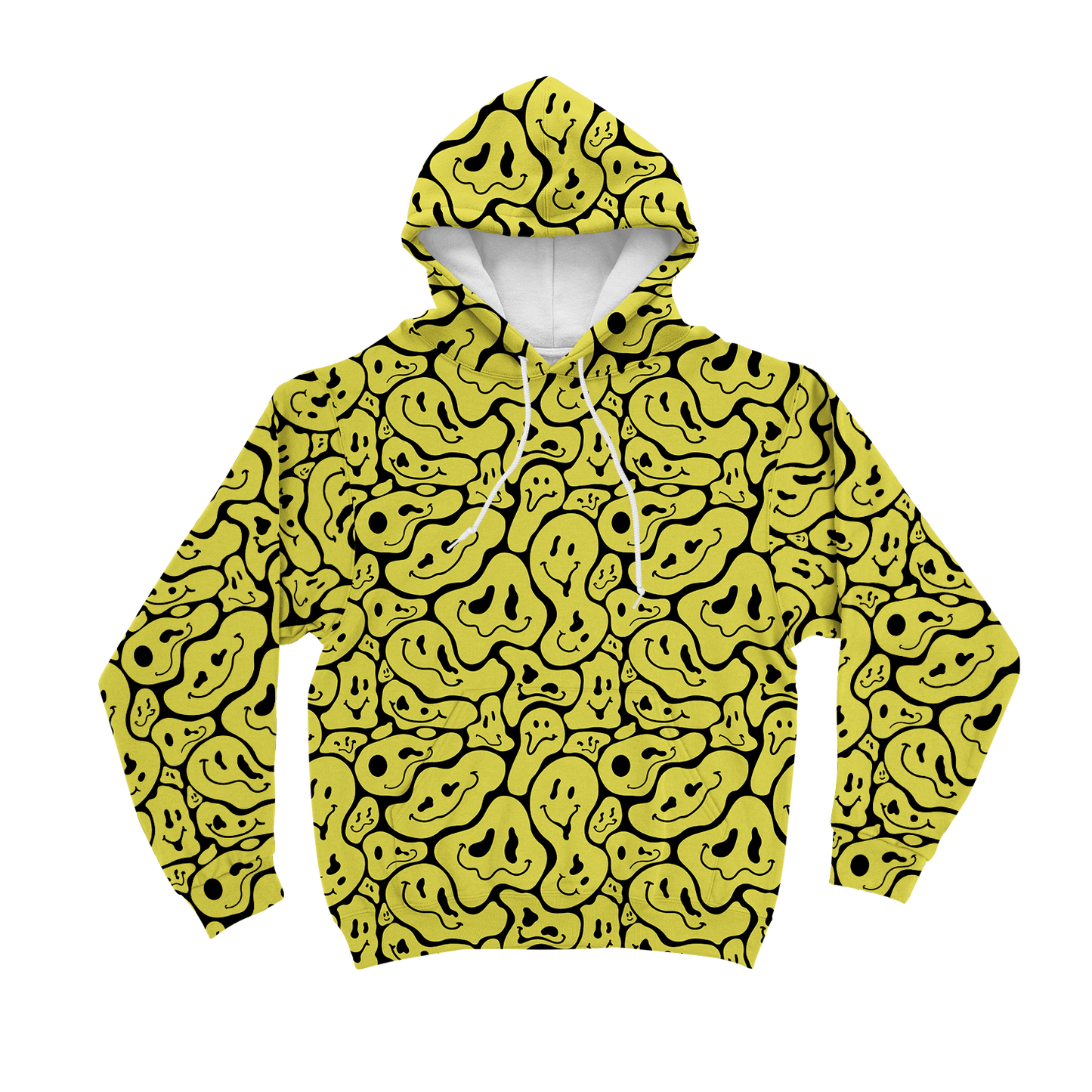 Trippy Smiley Faces All Over Print Unisex Hoodie