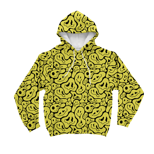 Trippy Smiley Faces All Over Print Unisex Hoodie