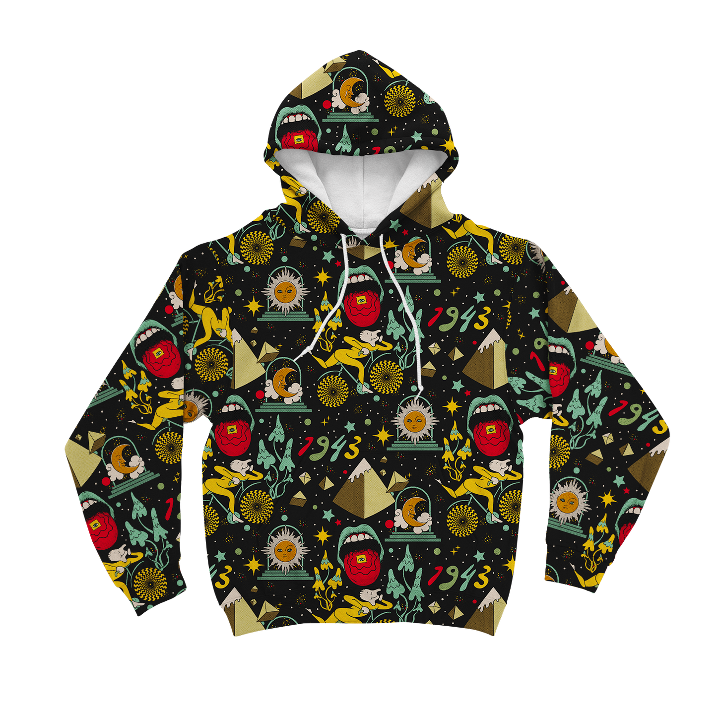 Bicycle Day Pattern All Over Print Unisex Hoodie