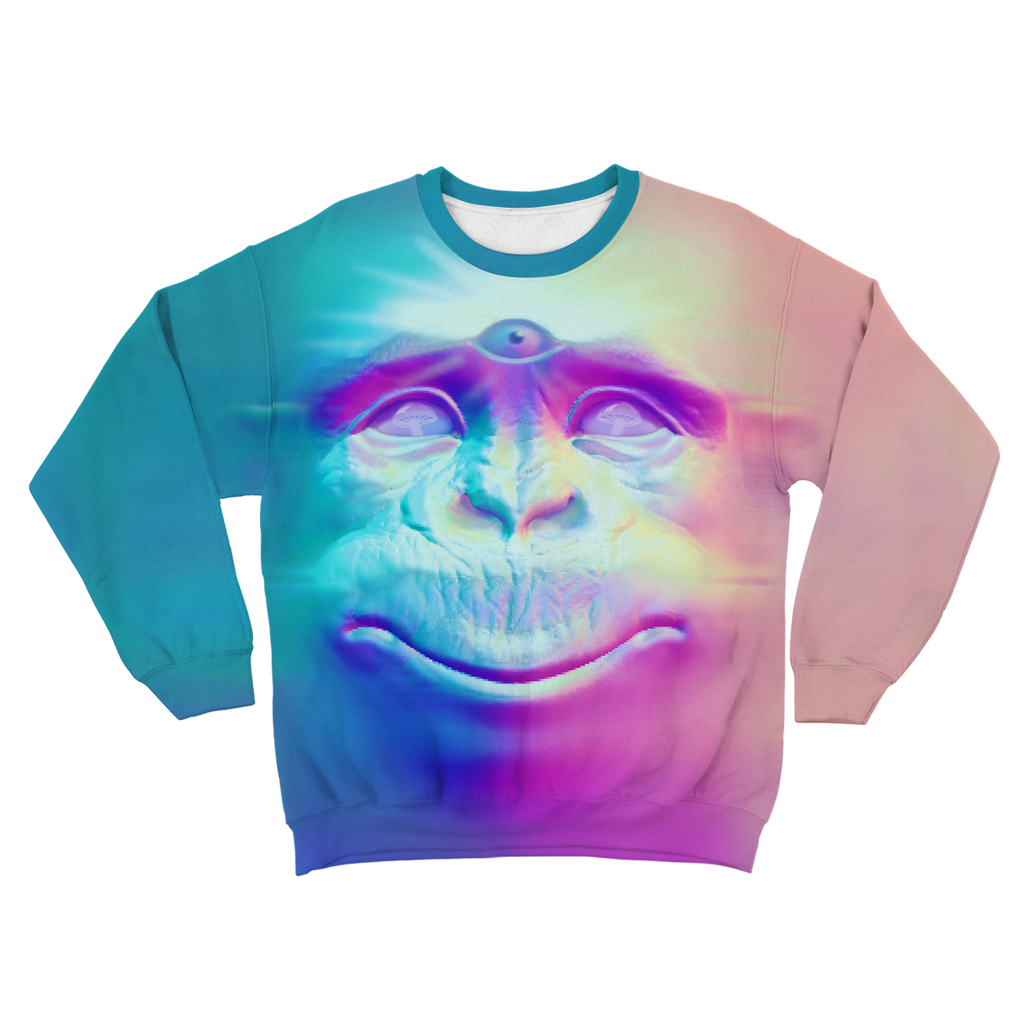 Neon Glowing Monkey All Over Print Unisex Sweatshirt