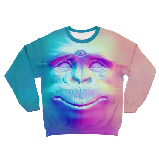 Neon Glowing Monkey All Over Print Unisex Sweatshirt