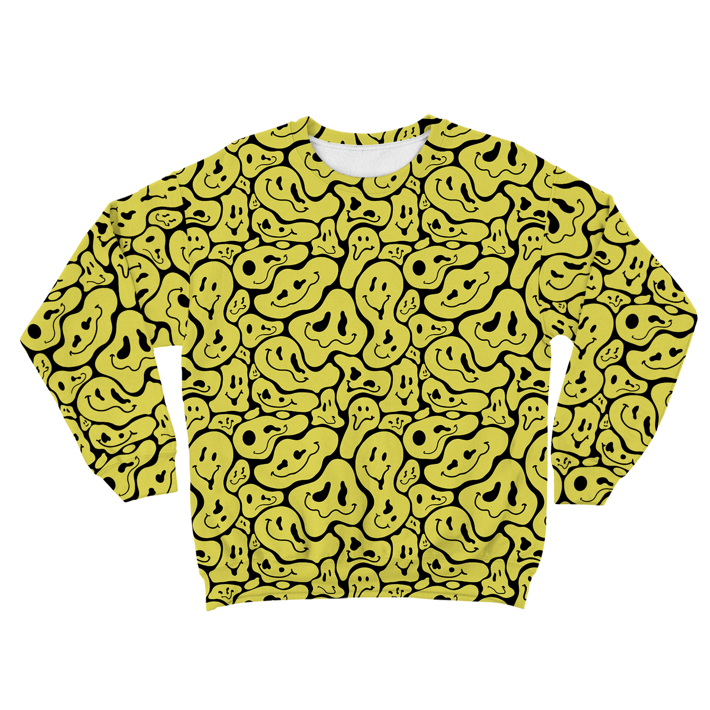 Trippy Smiley Faces All Over Print Unisex Sweatshirt