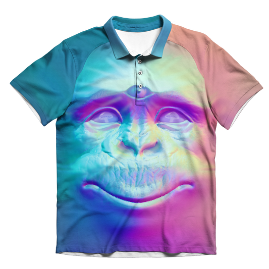 Neon Glowing Monkey All Over Print Men's Polo Shirt