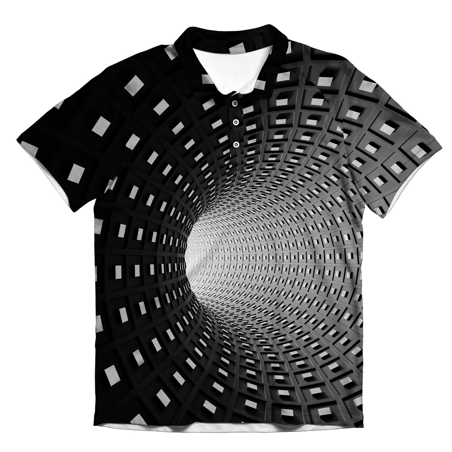 Optical Illusion All Over Print Men's Polo Shirt