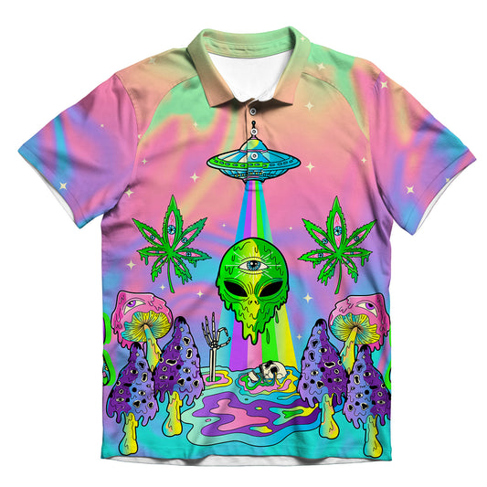 Psyc Trip All Over Print Men's Polo Shirt