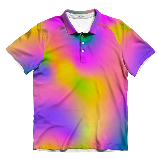 Neon Dream All Over Print Men's Polo Shirt