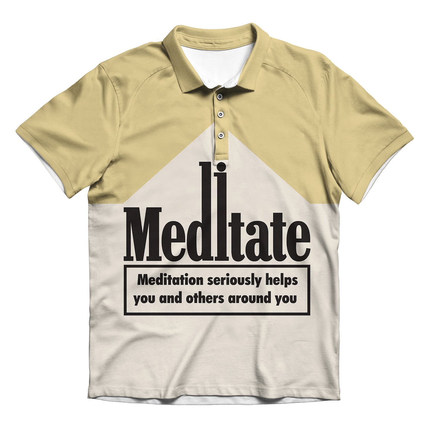 Meditate All Over Print Men's Polo Shirt