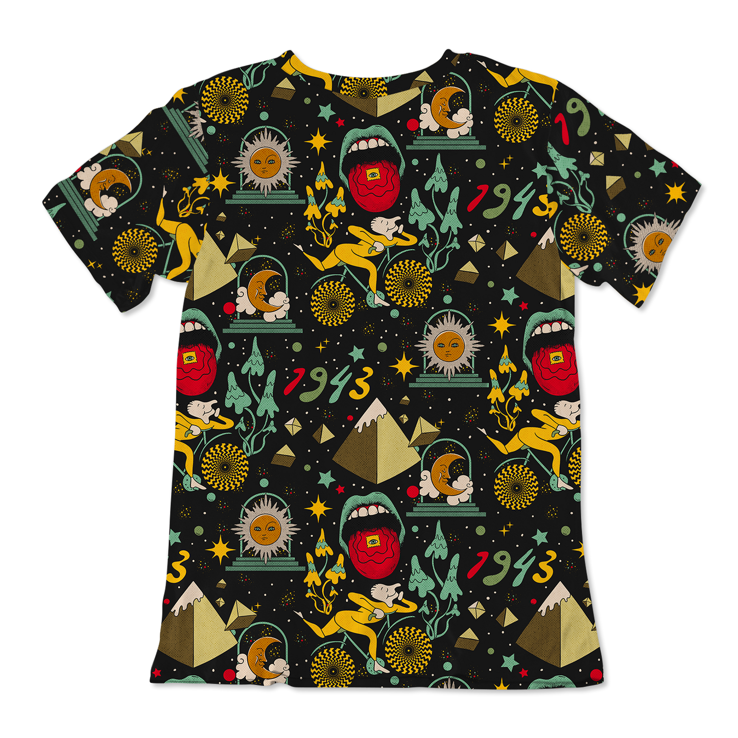 Bicycle Day Pattern All Over Print Unisex Tee