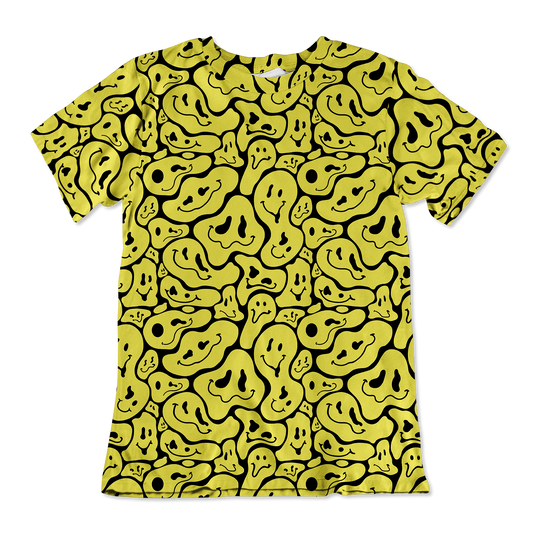 Trippy Smiley Faces All Over Print Unisex Tee