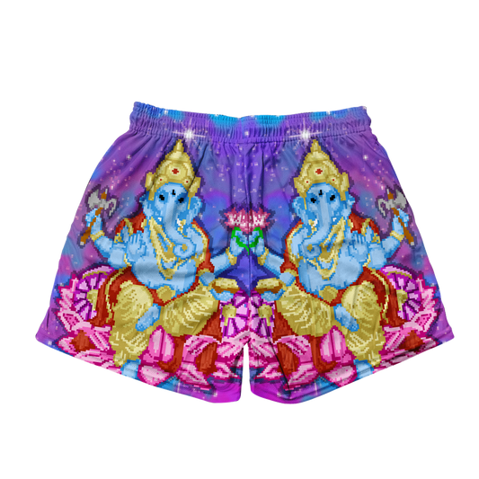 Pixel Ganesha All Over Print Men's Mesh Shorts