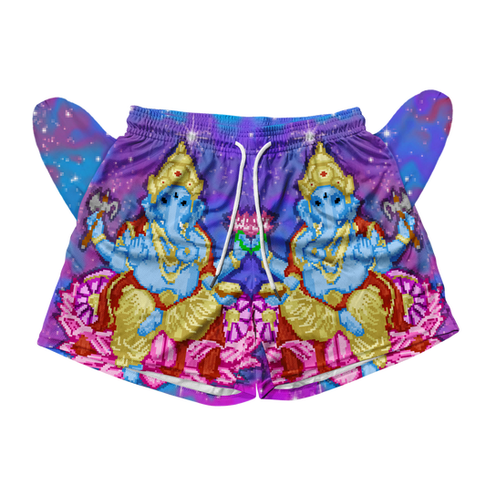 Pixel Ganesha All Over Print Men's Mesh Shorts