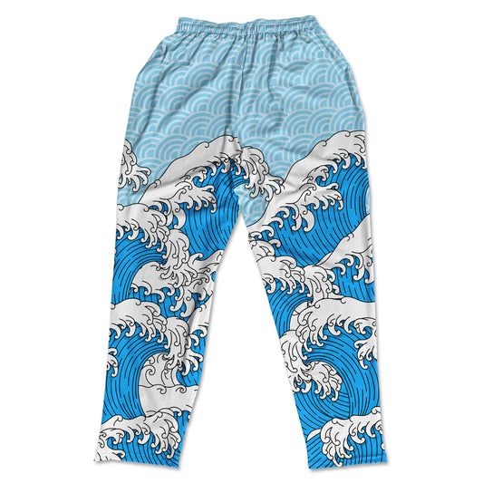 Retro Waves All Over Print Muscle Pants