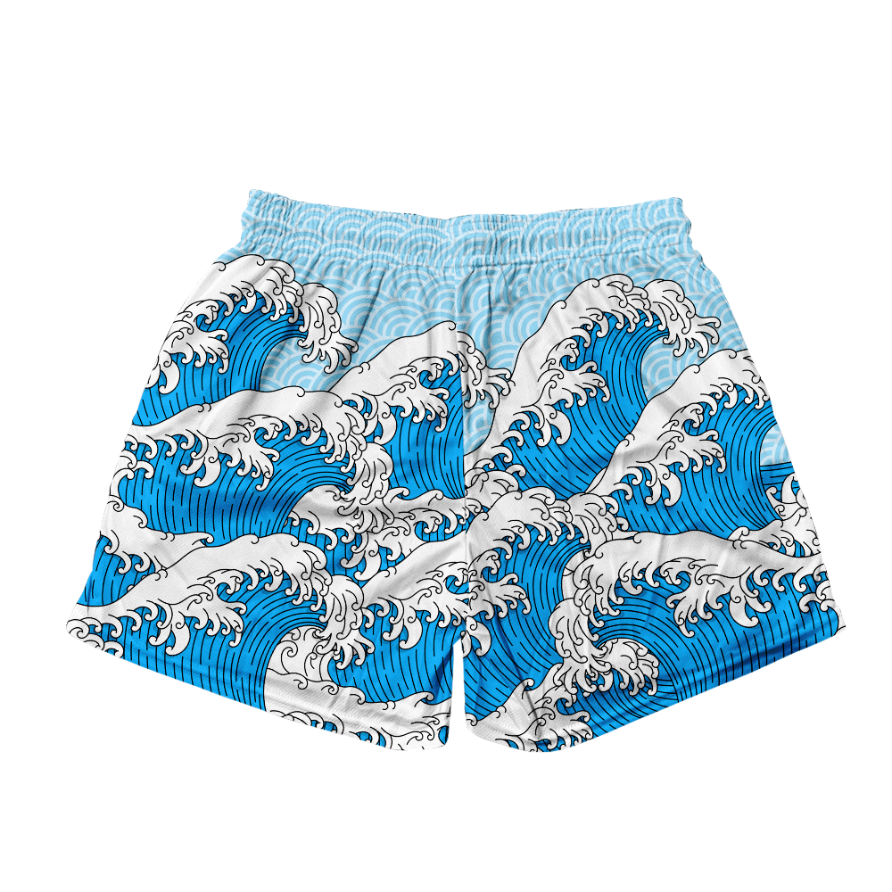 Retro Waves All Over Print Men's Mesh Shorts