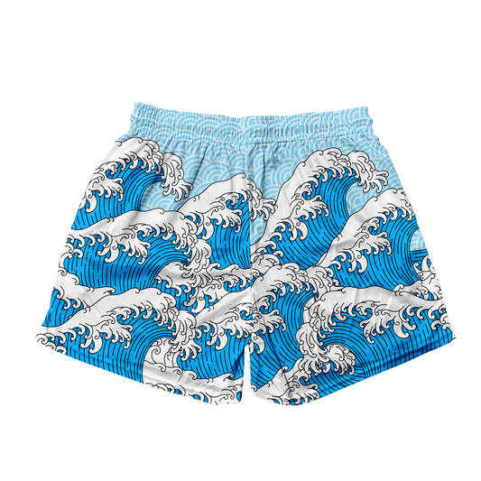 Retro Waves All Over Print Men's Mesh Shorts