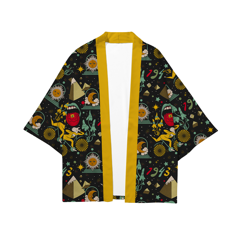 Bicycle Day Pattern All Over Print Short Coat