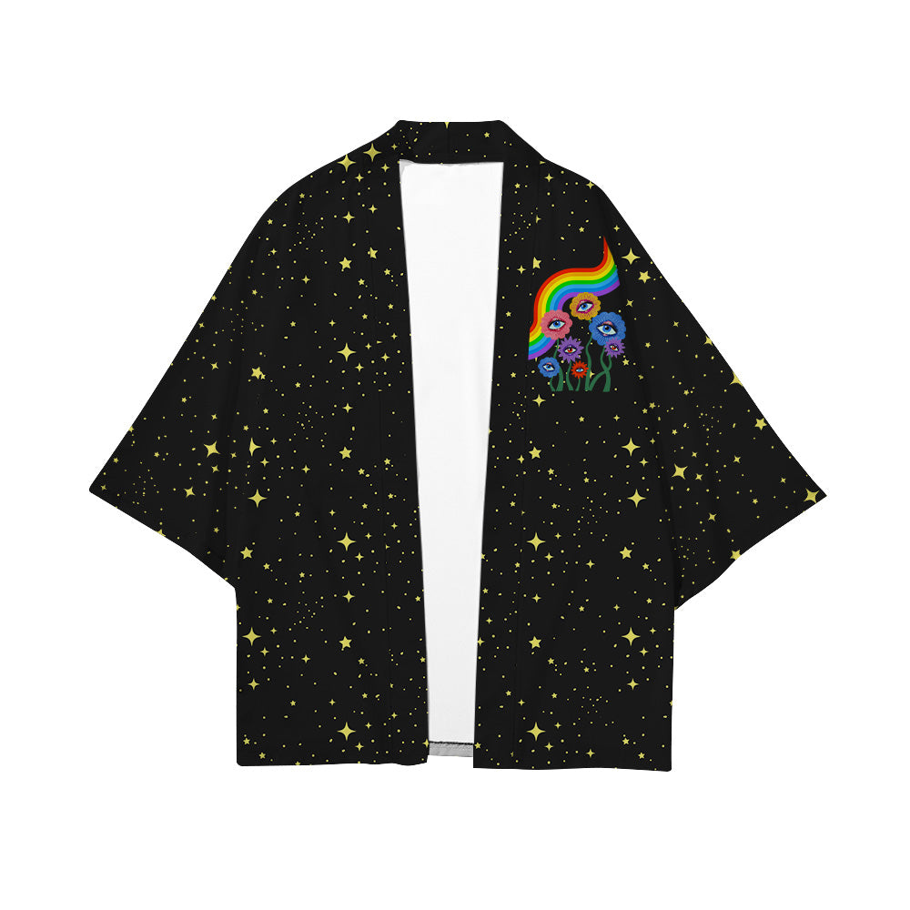 Rainbow Eyes All Over Print Short Coat