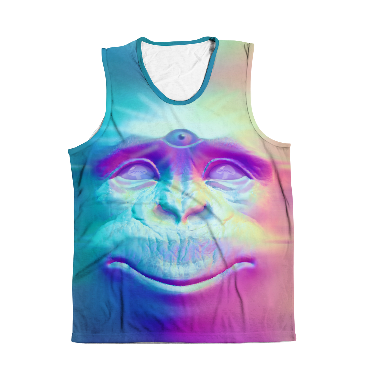 Neon Glowing Monkey All Over Print Sleeveless Tee