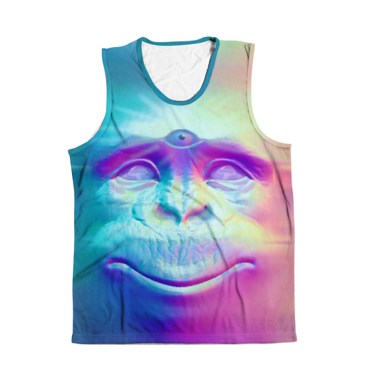 Neon Glowing Monkey All Over Print Sleeveless Tee