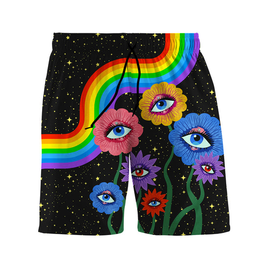 Rainbow Eyes All Over Print Men's Shorts
