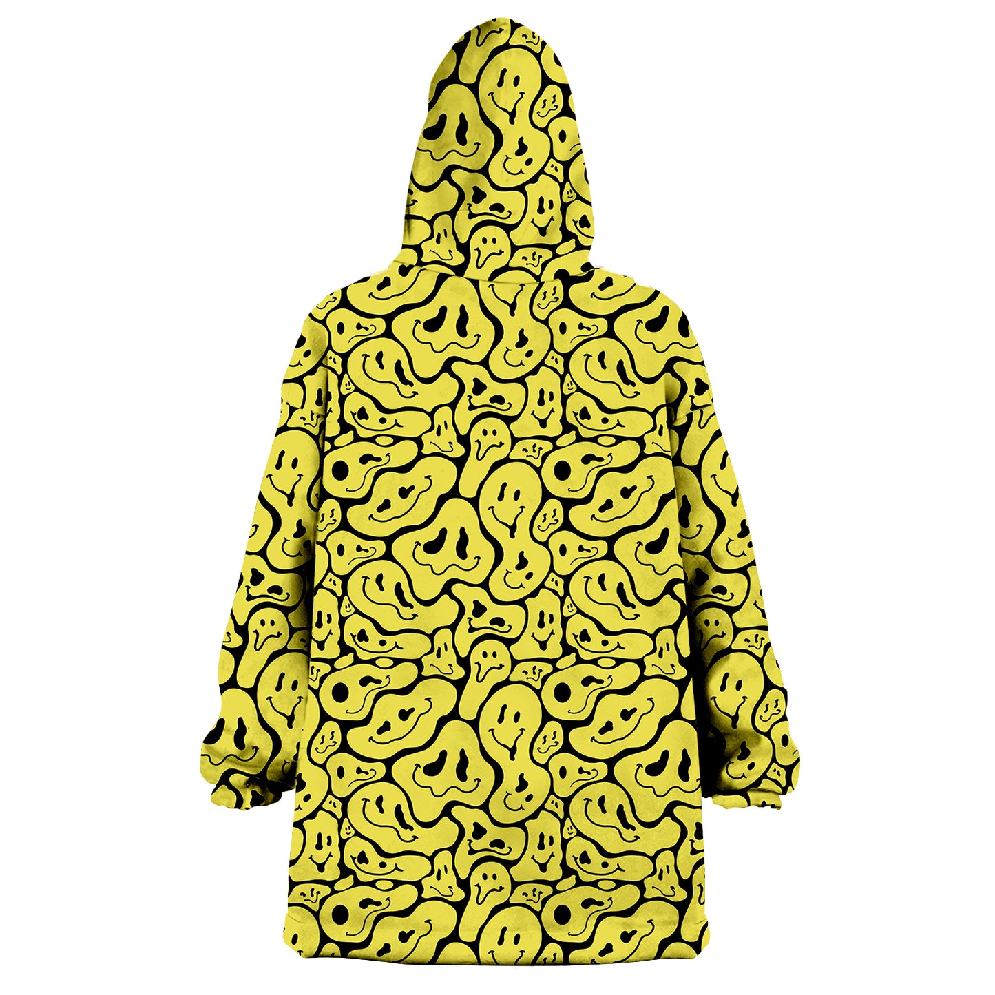 Trippy Smiley Faces All Over Print Wearable Blanket Hoodie