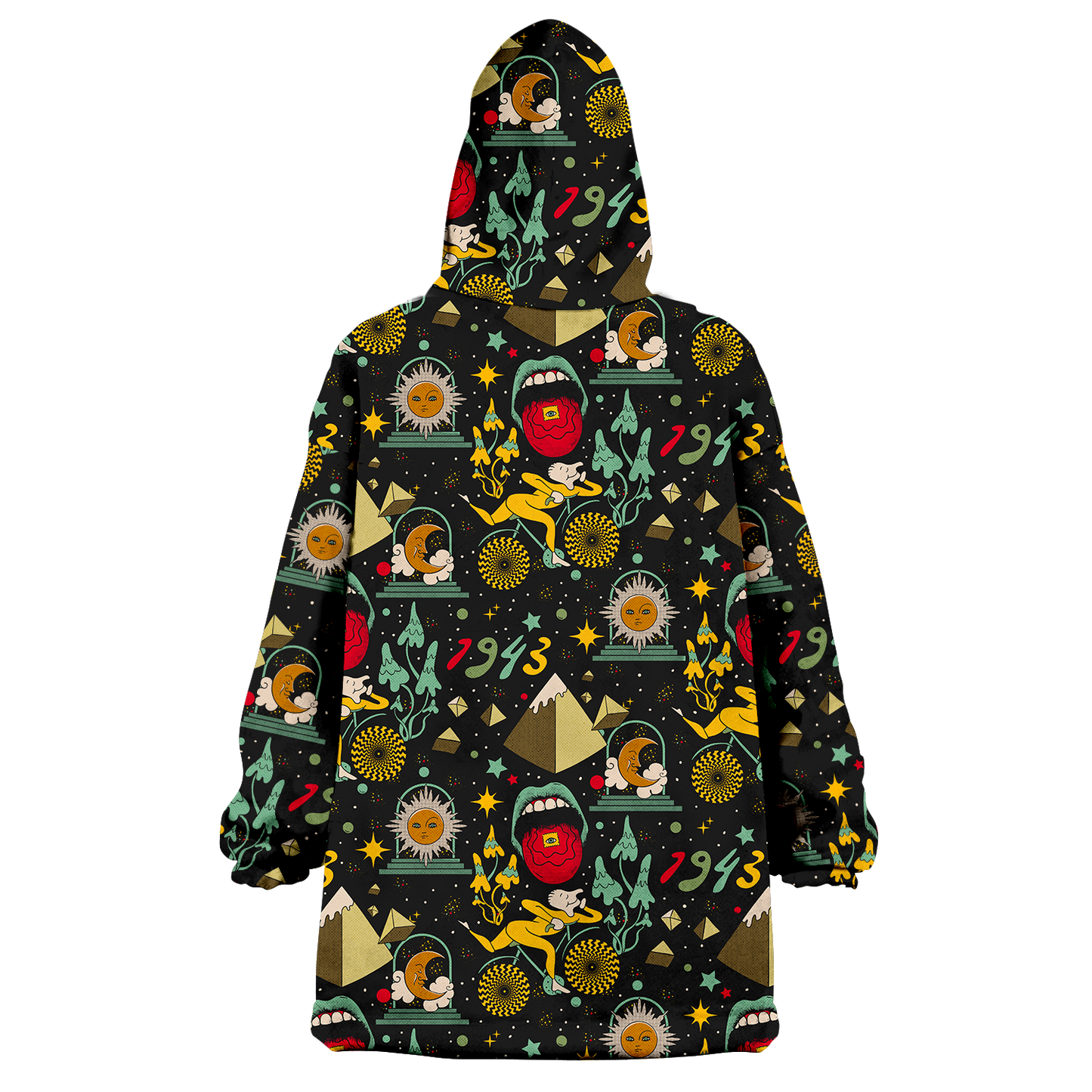 Bicycle Day Pattern All Over Print Wearable Blanket Hoodie